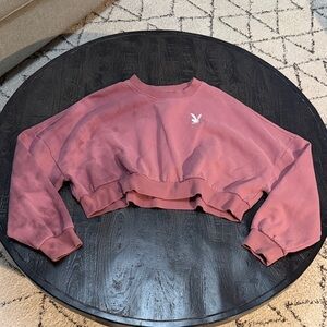 PLAYBOY Mauve Cropped Sweatshirt